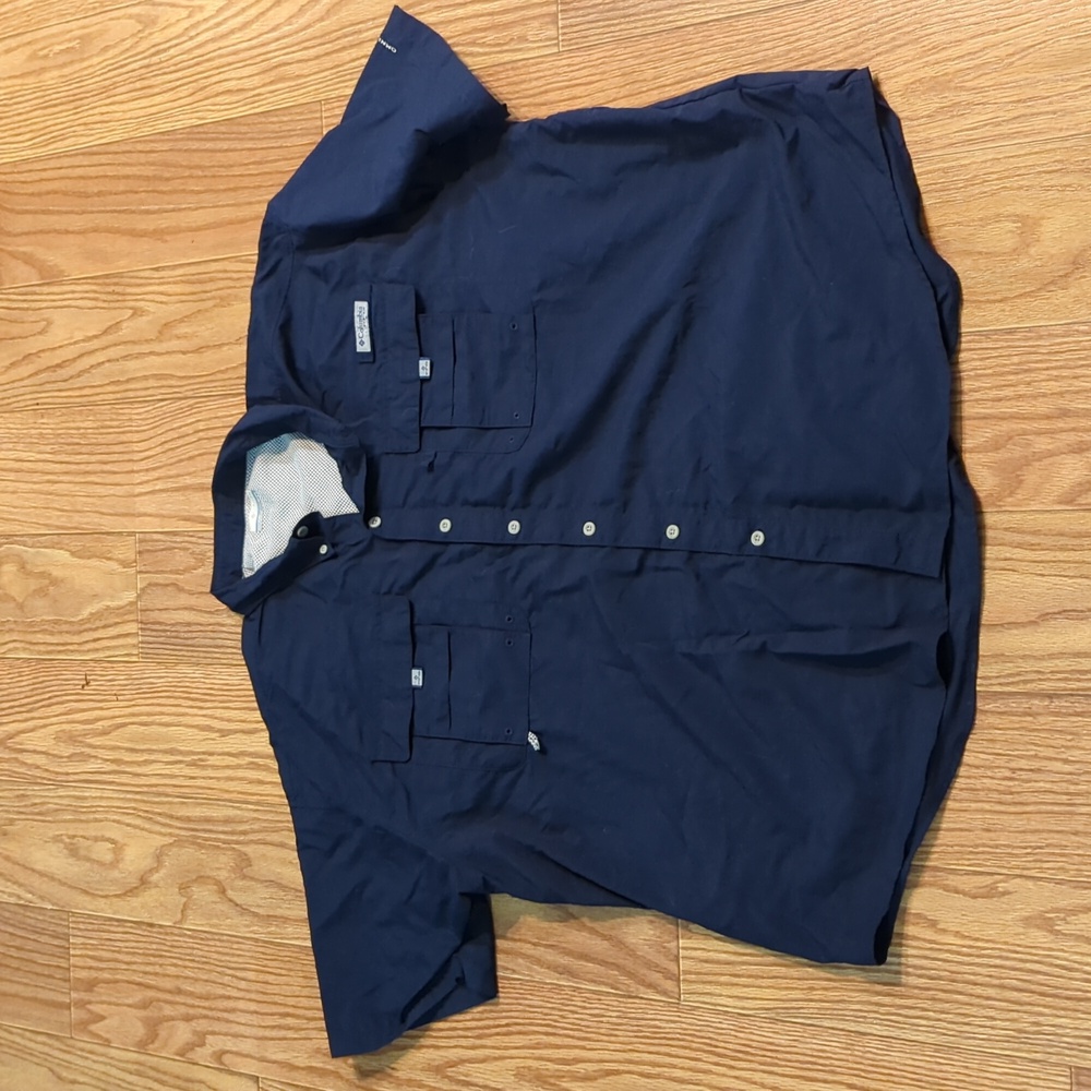 Columbia Omnishade Performance Fishing Gear vented button-down shirt, men's 3XL - Picture 1 of 3